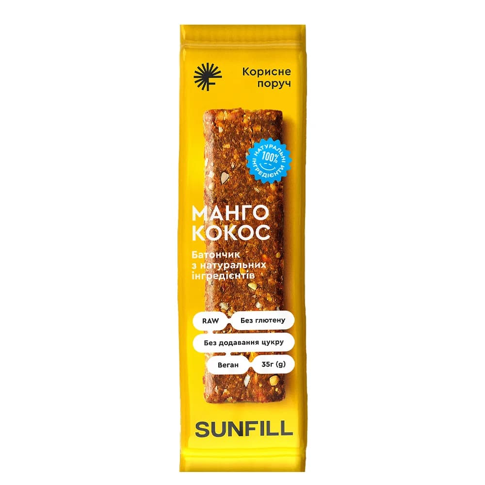 Батончик манго, кокос Sunfill 35г 1999526 фото 2