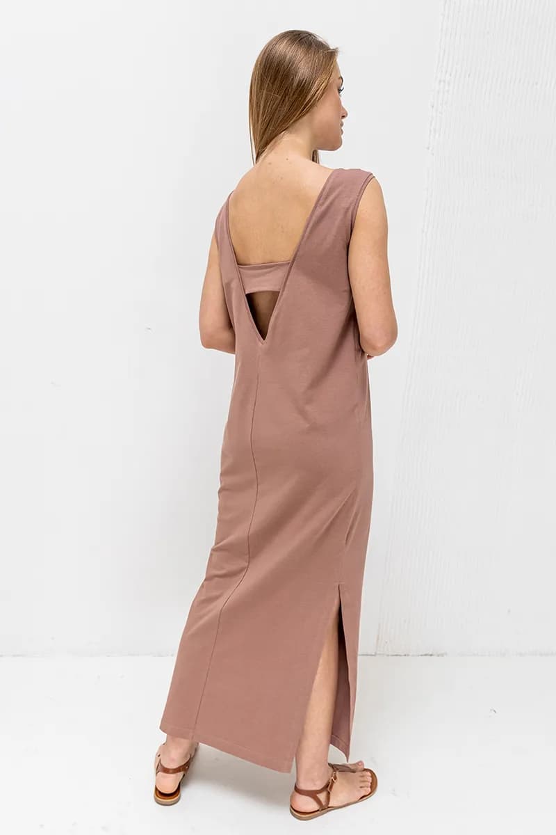 Платье для беременных и кормления S-XL Юла мама MILA DR-23.081 -коричневый фото 6 Платье для беременных и кормления S-XL Юла мама MILA DR-23.081 -коричневый фото 6