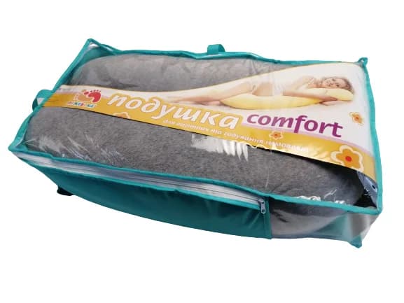 Подушка для беременных и кормления + наволочка Comfort серый ПБК (в) фото 4 Подушка для беременных и кормления + наволочка Comfort серый ПБК (в) фото 4