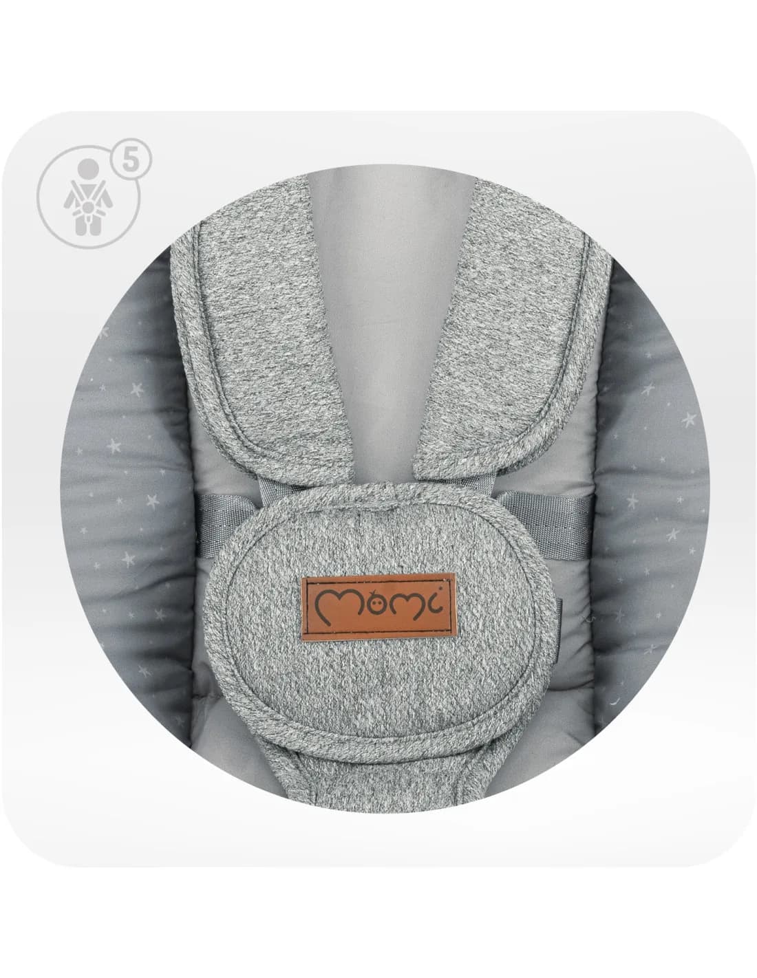 Шезлонг-качалка MoMi PEARL Grey BULE00040 фото 6
