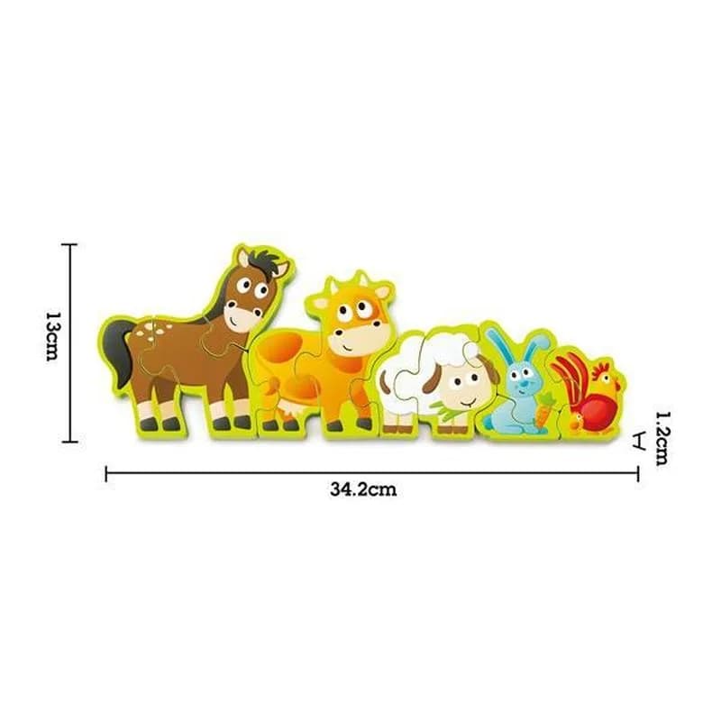 Пазл-сортер деревянный с цифрами Hape Зверюшки на ферме E1628 фото 5 Пазл-сортер деревянный с цифрами Hape Зверюшки на ферме E1628 фото 5