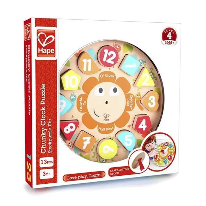 Пазл-сортер дерев'яний Hape Годинник E1622 фото 4