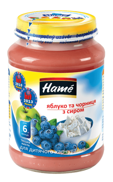 Пюре яблуко і чорниця з сиром Hame 190г 1215341