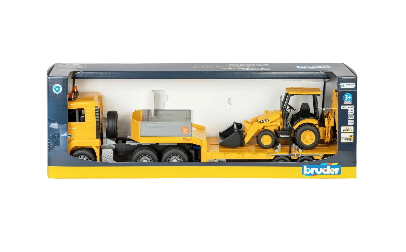 Тягач MAN tga с экскаватором Bruder 01654 фото 2 Тягач MAN tga с экскаватором Bruder 01654 фото 2