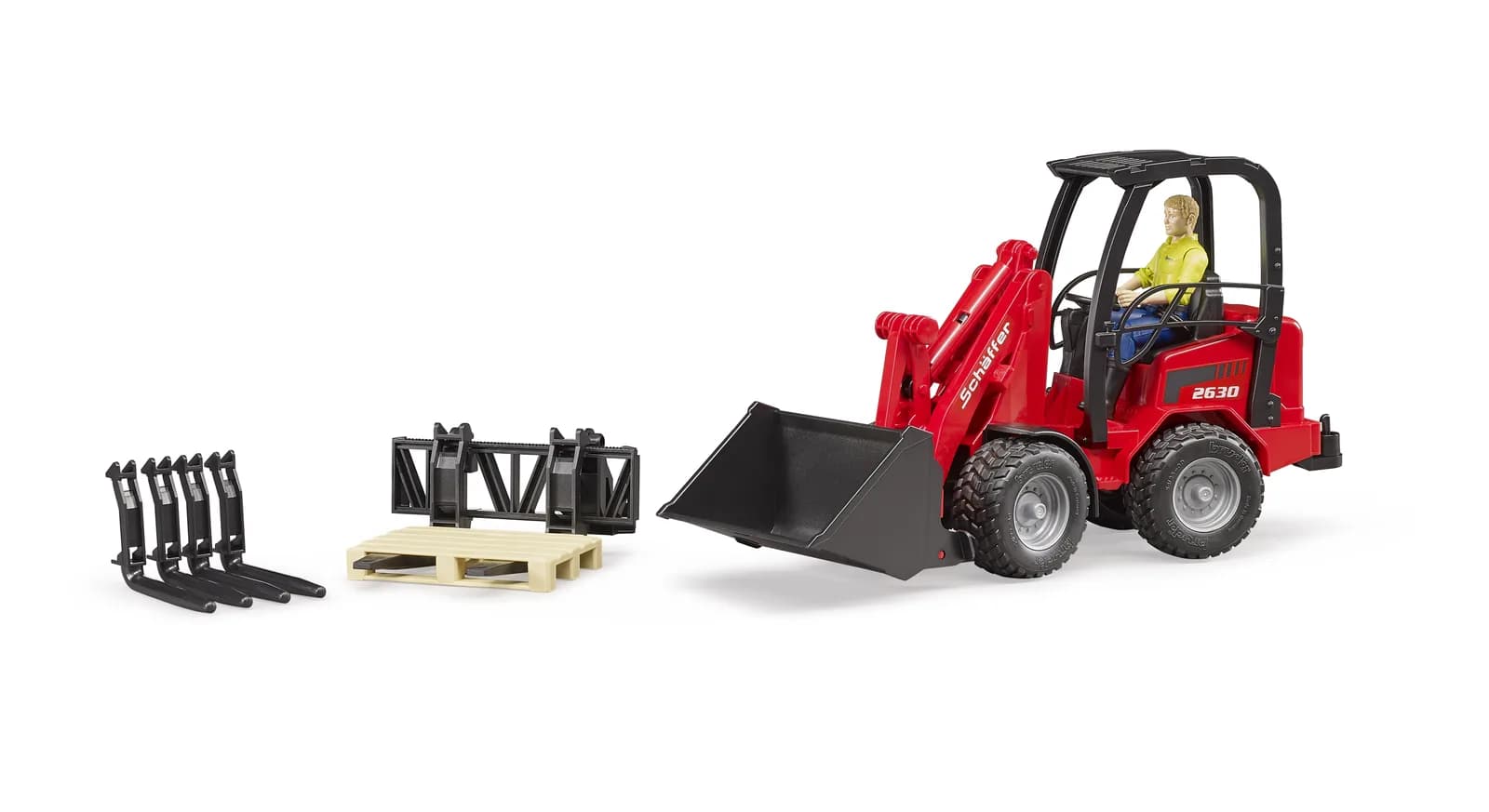 Міні-навантажувач Schaffer Compact 2630 з фігуркою та аксесуарами 1:16 Bruder 02191 фото 2 Міні-навантажувач Schaffer Compact 2630 з фігуркою та аксесуарами 1:16 Bruder 02191 фото 2