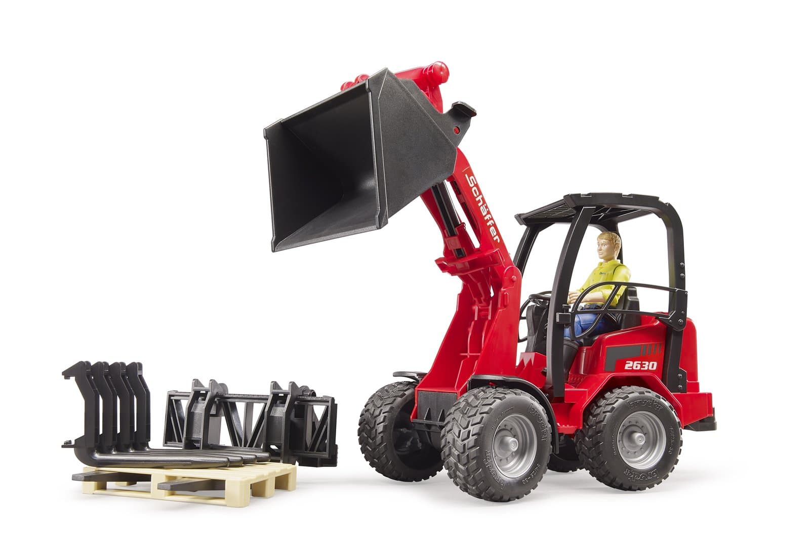 Міні-навантажувач Schaffer Compact 2630 з фігуркою та аксесуарами 1:16 Bruder 02191