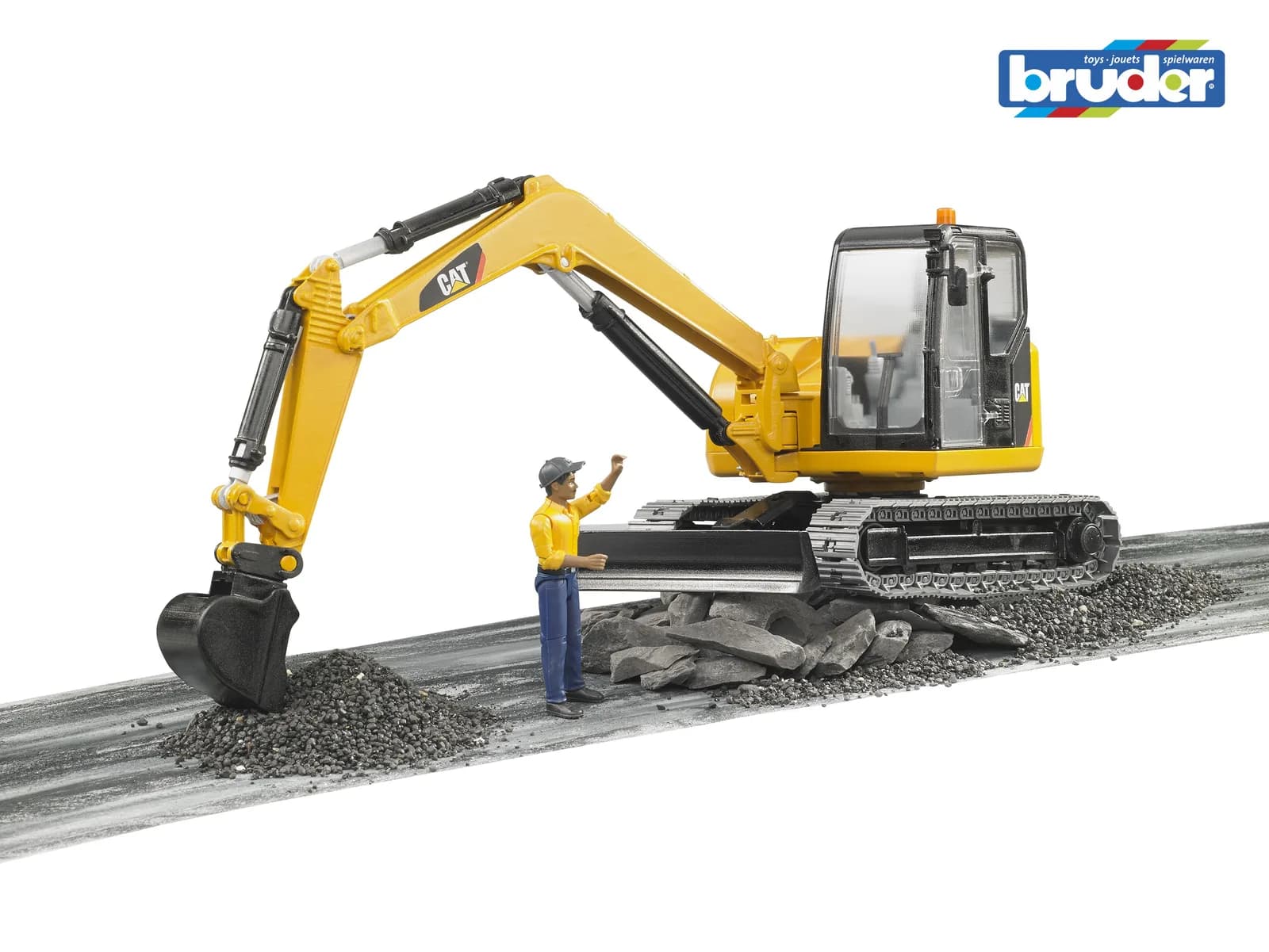 Мини-экскаватор Cat 1:16 с водителем Bruder 02466 фото 2 Мини-экскаватор Cat 1:16 с водителем Bruder 02466 фото 2