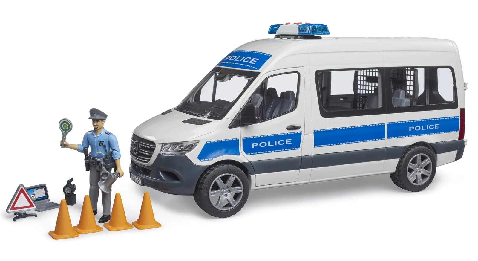 Поліцейське авто MB Sprinter з поліцейським та аксесуарами 1:16 Bruder 02683 фото 2 Поліцейське авто MB Sprinter з поліцейським та аксесуарами 1:16 Bruder 02683 фото 2