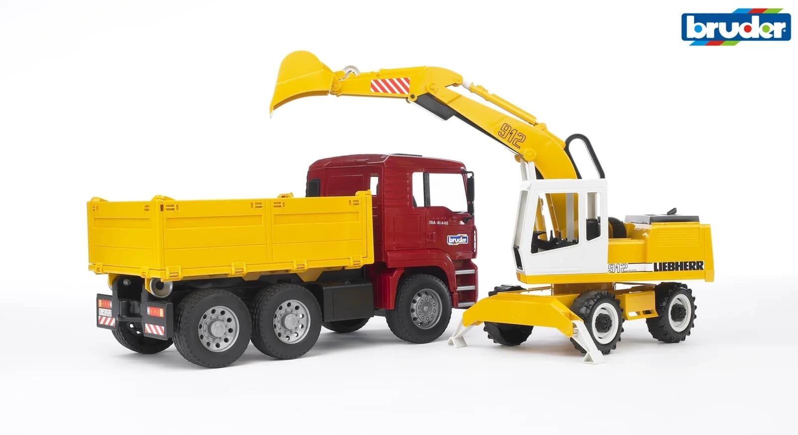 Самоскид-вантажівка МАN та екскаватор Liebherr 1:16 Bruder 02751 фото 2 Самоскид-вантажівка МАN та екскаватор Liebherr 1:16 Bruder 02751 фото 2