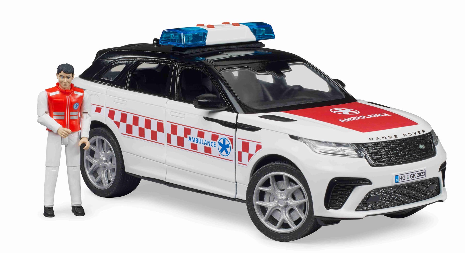 Автомобіль швидкої допомоги Range Rover Velar з фігуркою 1:16 Bruder 02885 Автомобіль швидкої допомоги Range Rover Velar з фігуркою 1:16 Bruder 02885
