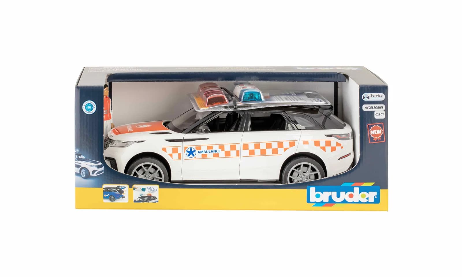 Автомобіль швидкої допомоги Range Rover Velar з фігуркою 1:16 Bruder 02885 фото 9 Автомобіль швидкої допомоги Range Rover Velar з фігуркою 1:16 Bruder 02885 фото 9