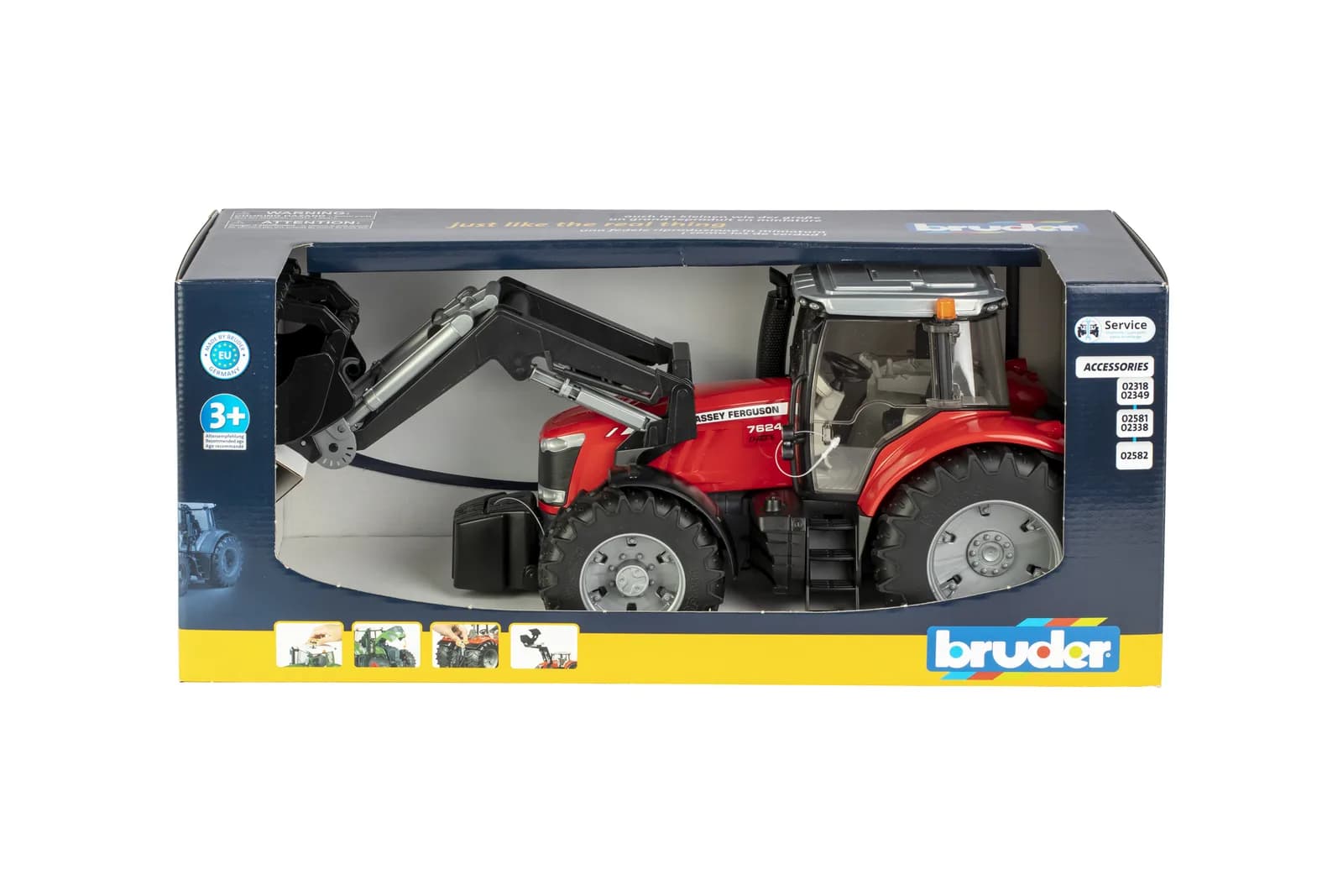 Трактор Massey Ferguson 7624 с передним погрузчиком 1:16 Bruder 03047 фото 8 Трактор Massey Ferguson 7624 с передним погрузчиком 1:16 Bruder 03047 фото 8