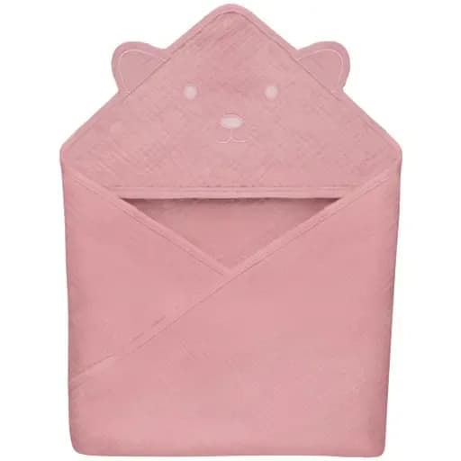 Полотенце с капюшоном для купания Lionelo Muslin Hooded Towel Pink Baby 80х80 см LO-MUSLIN HOODED TOWEL PINK BABY фото 2 Полотенце с капюшоном для купания Lionelo Muslin Hooded Towel Pink Baby 80х80 см LO-MUSLIN HOODED TOWEL PINK BABY фото 2