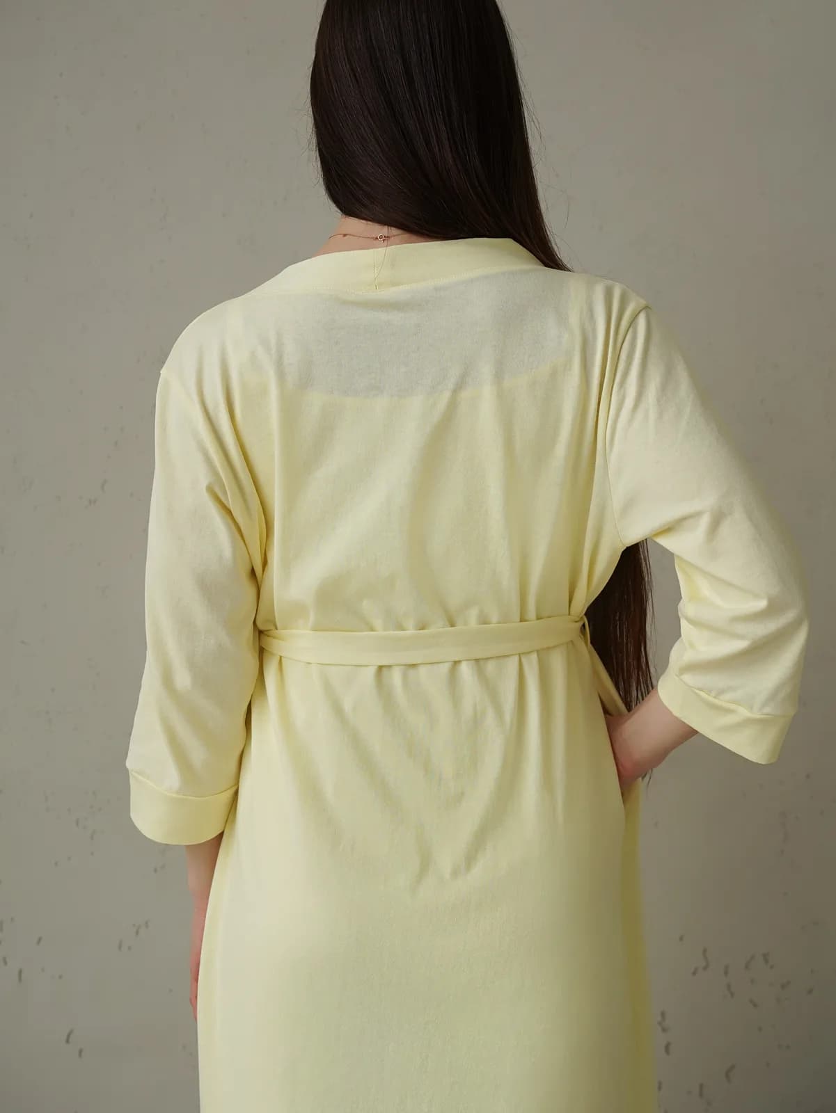 Халат для беременных и кормления XS-XXL Мамин Дом 25316-Пастельный желтый фото 4