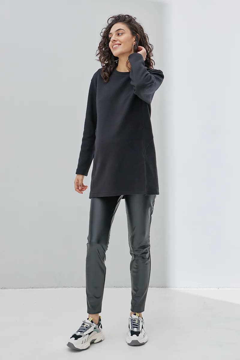Туніка для вагітних і годування S-XL Юла мама OLIVE TN-43.011 -чорний фото 9 Туніка для вагітних і годування S-XL Юла мама OLIVE TN-43.011 -чорний фото 9