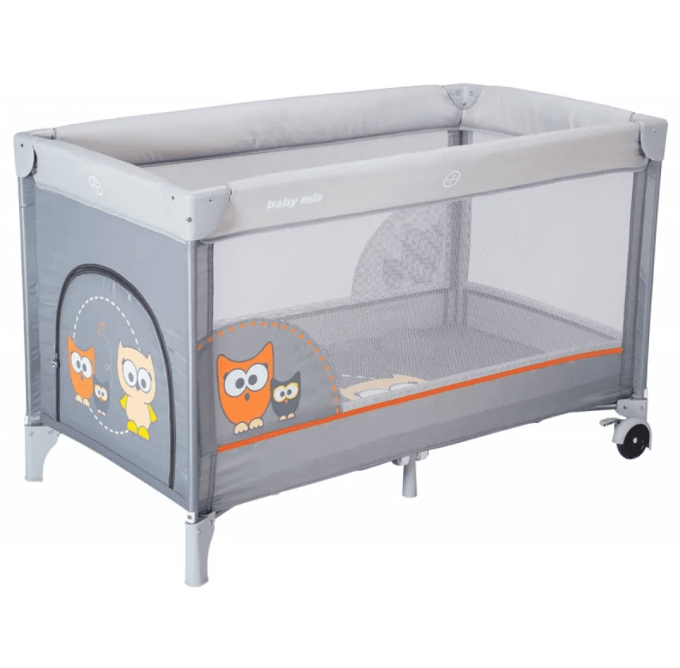 Ліжко-манеж Twins Baby Mix HR-8052 Сова grey 30424 Ліжко-манеж Twins Baby Mix HR-8052 Сова grey 30424