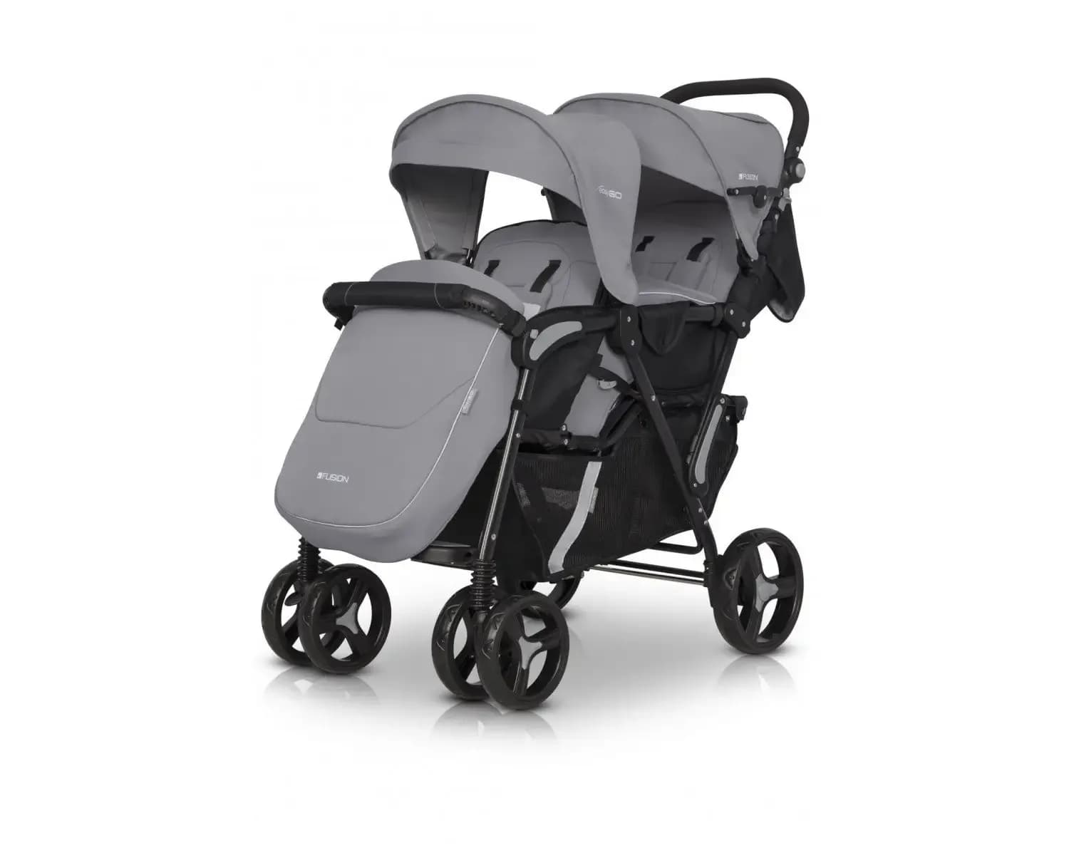 Коляска для двойни EasyGo Fusion Duo 2021 Pearl 9023-EGFD20-10 фото 2 Коляска для двойни EasyGo Fusion Duo 2021 Pearl 9023-EGFD20-10 фото 2