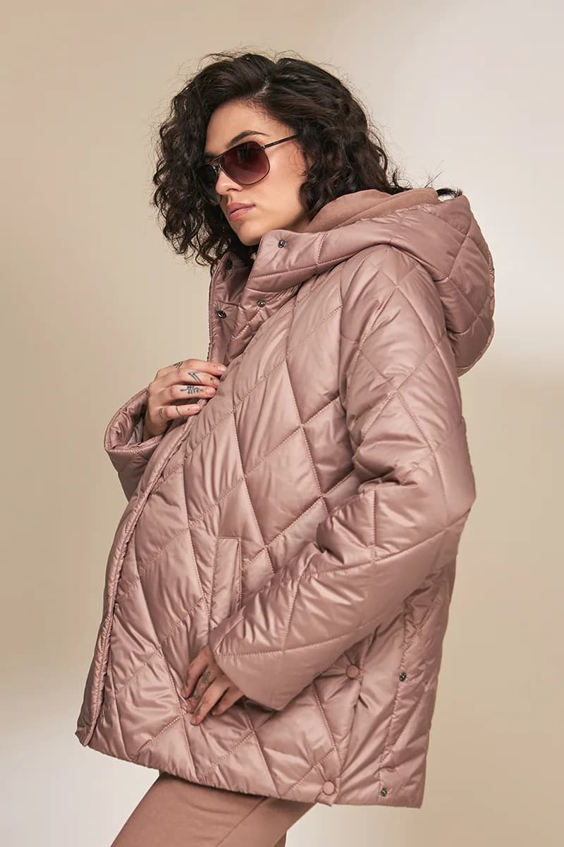 Куртка для вагітних S-XL Юла мама NOA OW-33.013 -коричневий фото 6 Куртка для вагітних S-XL Юла мама NOA OW-33.013 -коричневий фото 6