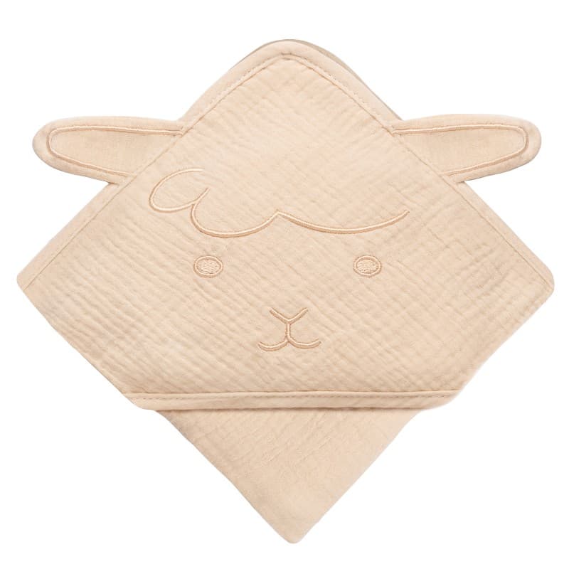 Полотенце с капюшоном для купания Lionelo Muslin Hooded Towel Beige Sand 80х80 см LO-MUSLIN HOODED TOWEL BEIGE SAND