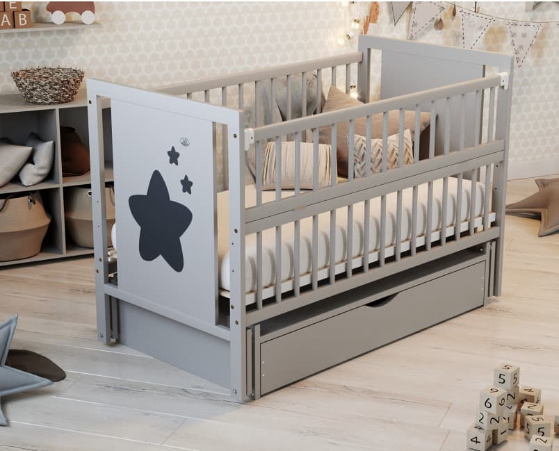 Ліжко дитяче Дубок Зіронька з шухлядою 9800-DZS-07 Ліжко дитяче Дубок Зіронька з шухлядою 9800-DZS-07
