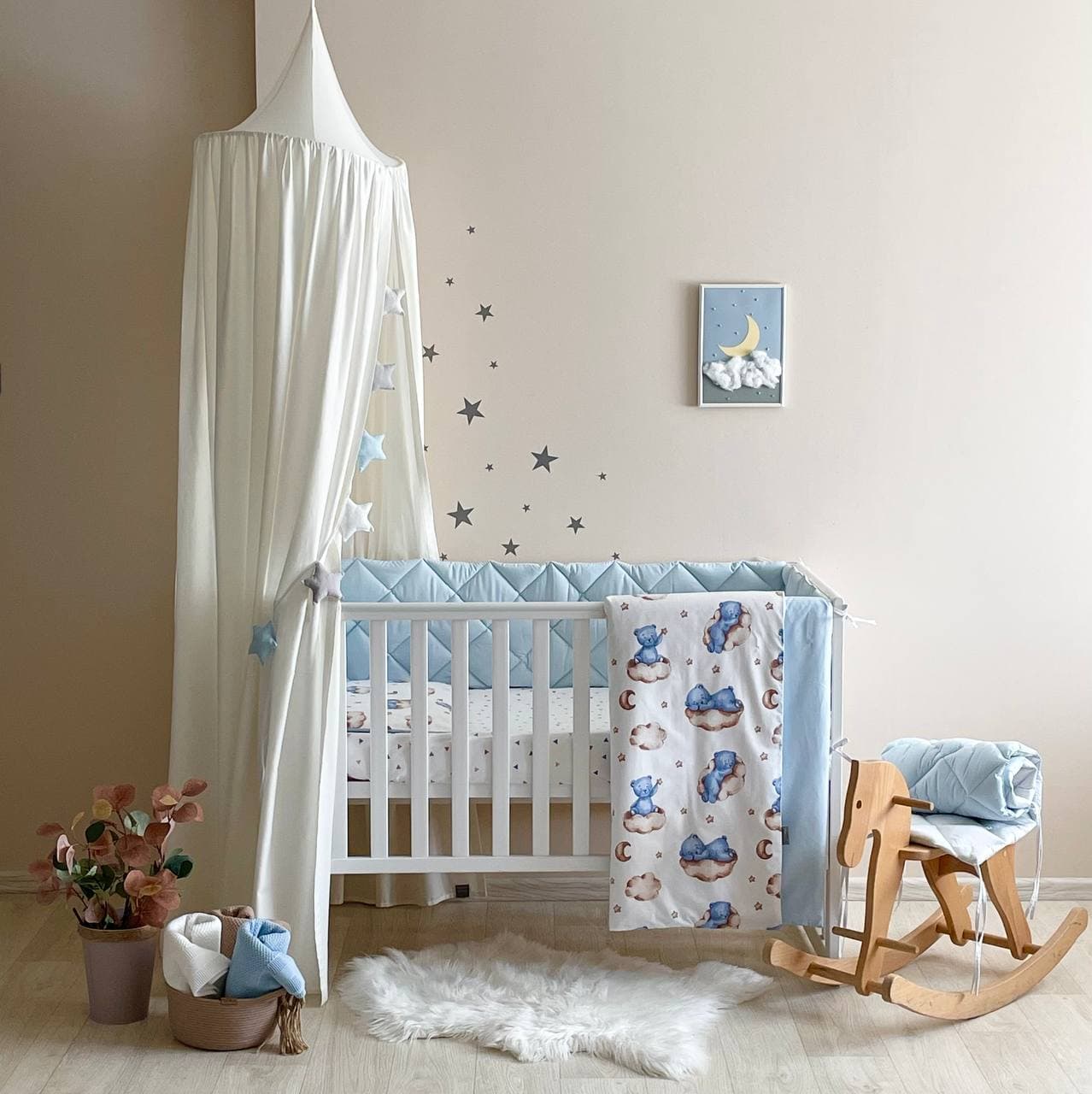 Постельный комплект Маленькая Соня Baby Mix Тедди 6ед 0291211 Голубой Постельный комплект Маленькая Соня Baby Mix Тедди 6ед 0291211 Голубой