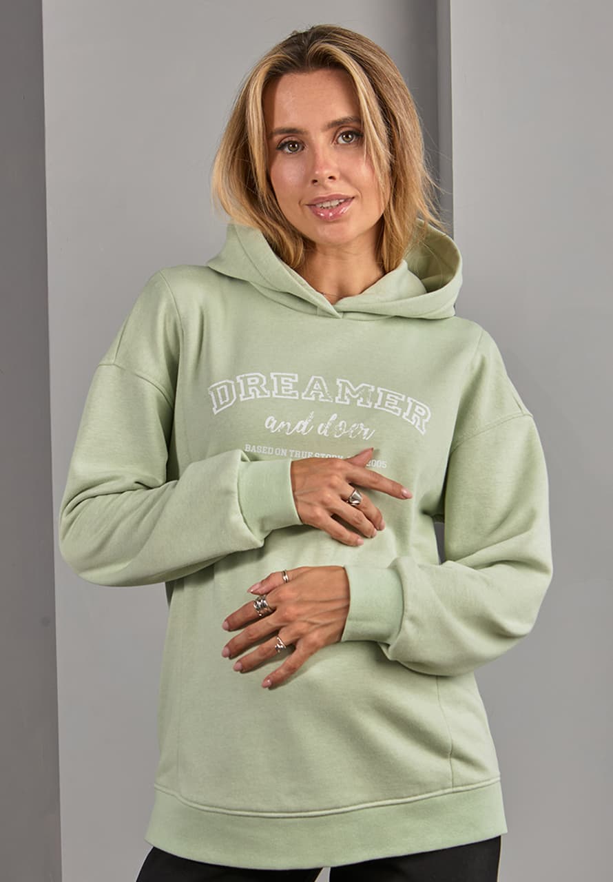 Худи для беременных и кормления S-XL Юла мама Tisha SW-34.041 -зеленый Худи для беременных и кормления S-XL Юла мама Tisha SW-34.041 -зеленый