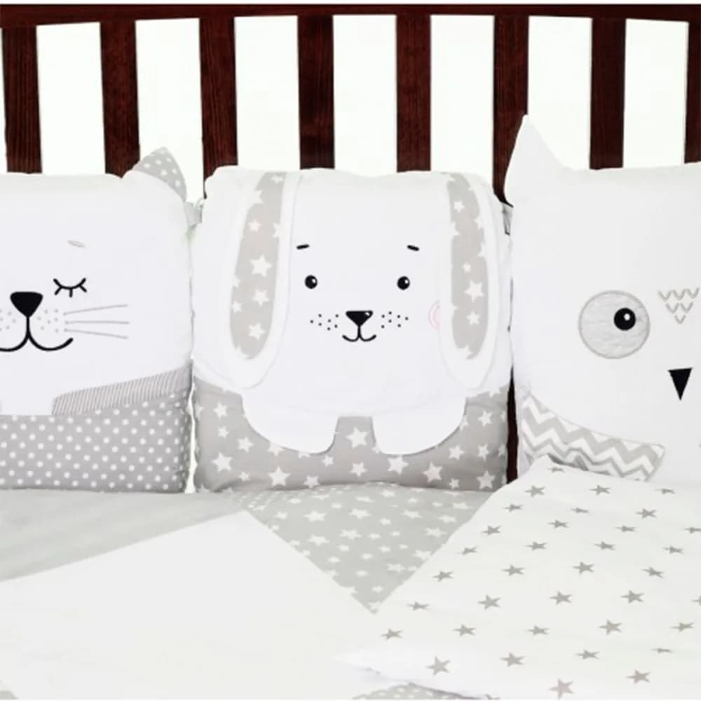 Постельный комплект Верес Smiling animals white-gray 6ед 216.07 фото 2