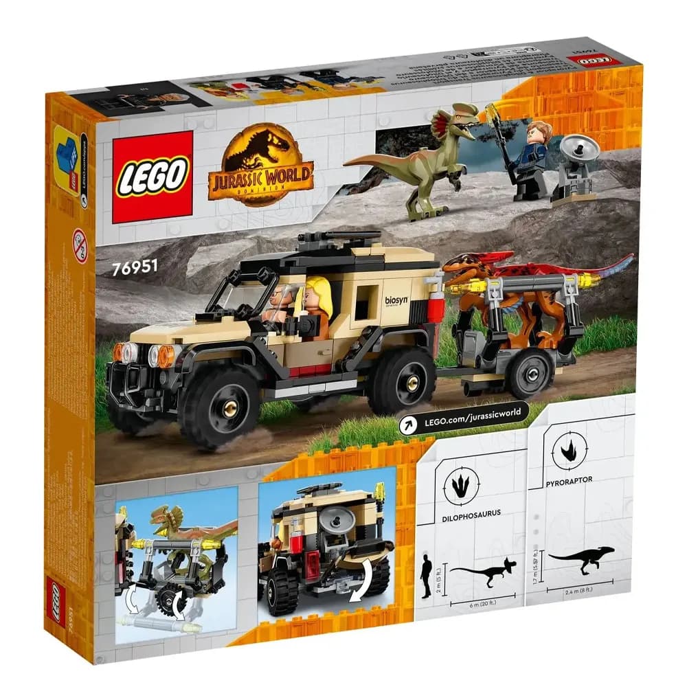 Конструктор Lego Jurassic World Перевезення пірораптора та дилофозавра 254дет 76951 фото 10 Конструктор Lego Jurassic World Перевезення пірораптора та дилофозавра 254дет 76951 фото 10