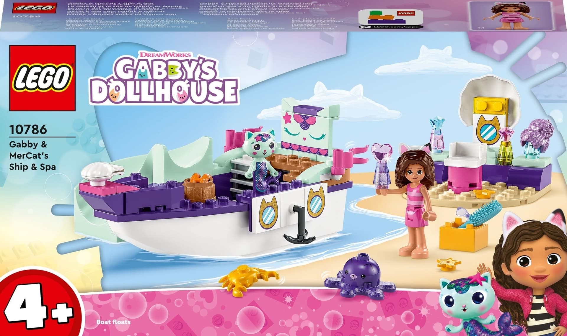 Конструктор Lego Gabby's Dollhouse Корабль и спа Габби и Нявки 88дет 10786 Конструктор Lego Gabby's Dollhouse Корабль и спа Габби и Нявки 88дет 10786