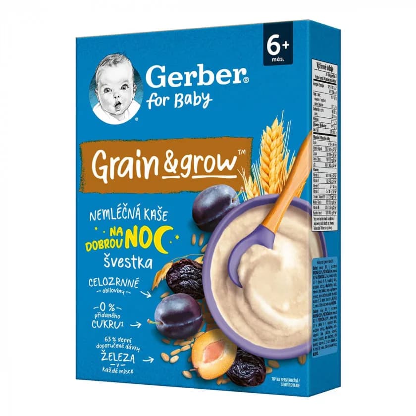 Каша безмолочная Gerber овсяно-пшеничная с черносливом 200г 911031 фото 2 Каша безмолочная Gerber овсяно-пшеничная с черносливом 200г 911031 фото 2