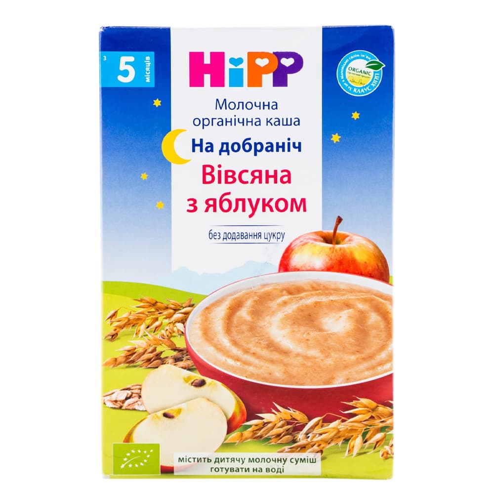 Каша молочная овсяная с яблоком HIPP 250г 3331 Каша молочная овсяная с яблоком HIPP 250г 3331