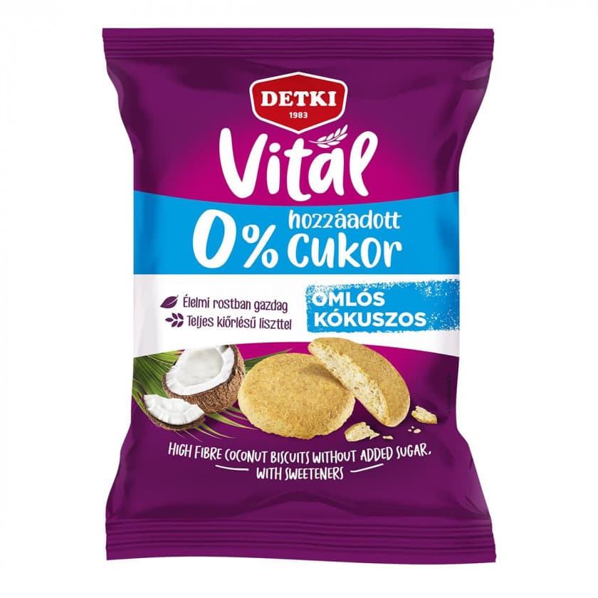 Печенье Detki Vital с кокосом и клетчаткой 180г 1189022 Печенье Detki Vital с кокосом и клетчаткой 180г 1189022