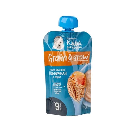Каша Gerber пшенична з молоком та медом 110г 11948264 фото 2 Каша Gerber пшенична з молоком та медом 110г 11948264 фото 2