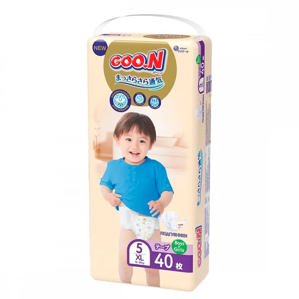 Подгузники Goo.N Premium Soft (12-20кг) 40шт F1010101-150 фото 2 Подгузники Goo.N Premium Soft (12-20кг) 40шт F1010101-150 фото 2
