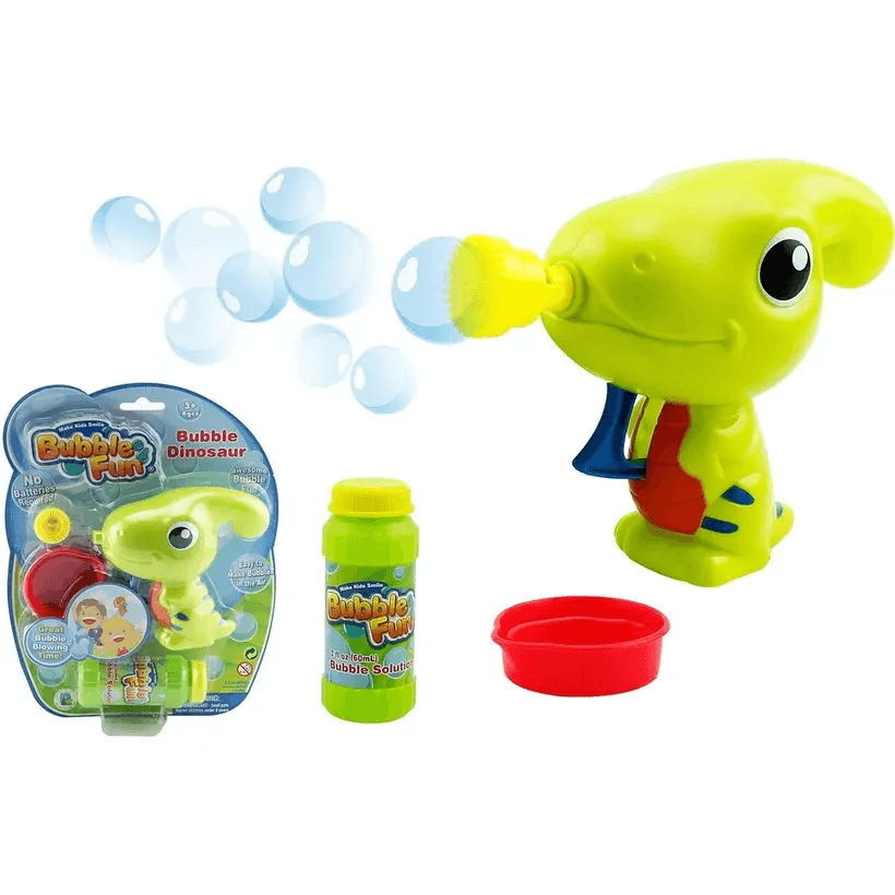 Пістолет для видування бульбашок Bubble Fun Динозавр + 60мл DHOBB10122J