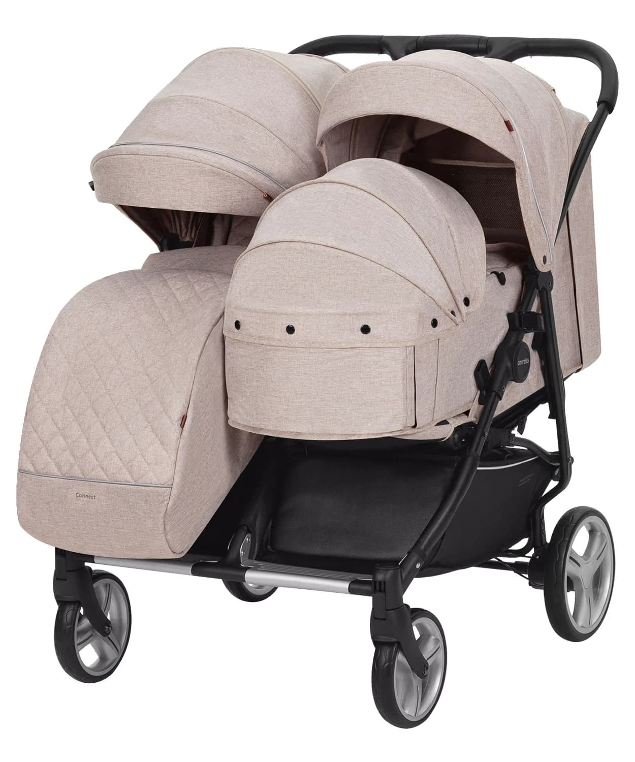 Коляска универсальная 2в1 для двойни Carrello Connect CRL-5502/1 Rock Gray фото 5 Коляска универсальная 2в1 для двойни Carrello Connect CRL-5502/1 Rock Gray фото 5