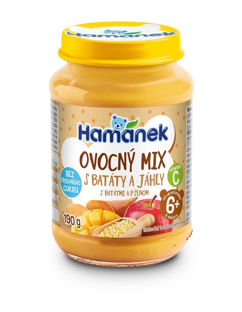 Пюре Hamanek фруктовый микс с бататом и пшеном 190г 1215380 Пюре Hamanek фруктовый микс с бататом и пшеном 190г 1215380