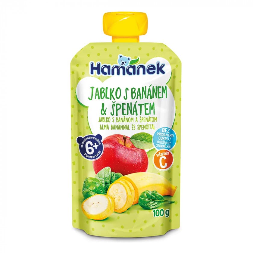 Пюре яблоко, банан, шпинат Hamanek 100г 1215910
