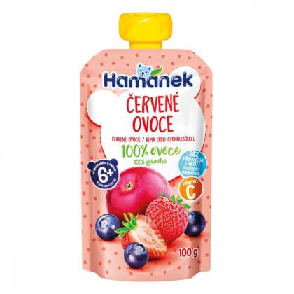 Пюре яблоко, черника, клубника Hamanek 100г 1215913 Пюре яблоко, черника, клубника Hamanek 100г 1215913