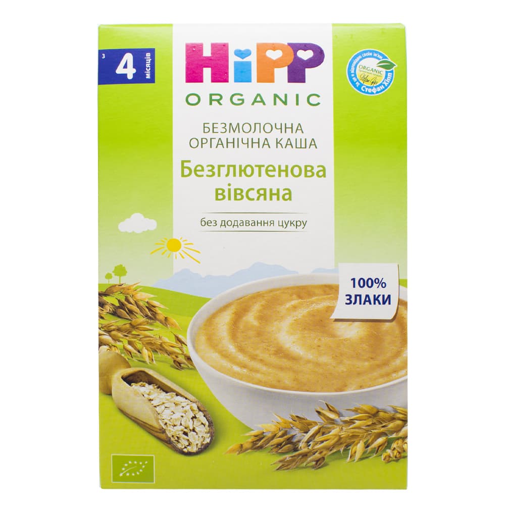 Каша безмолочна безглютенова вівсяна HIPP 200г 30401 Каша безмолочна безглютенова вівсяна HIPP 200г 30401