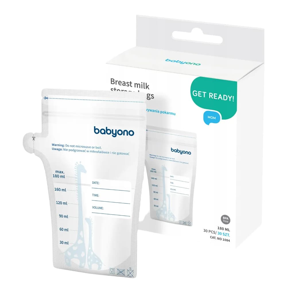 Пакеты для хранения молока BabyOno 180мл 30шт 1084