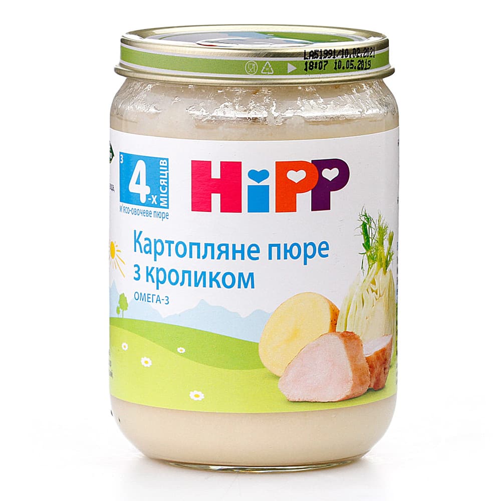 Пюре картопля з кроликом HIPP 190г 6173 Пюре картопля з кроликом HIPP 190г 6173