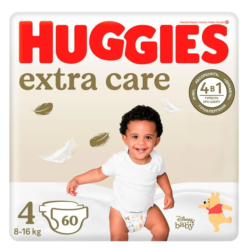 Подгузники Huggies Extra Care Mega (4) 60шт 535781