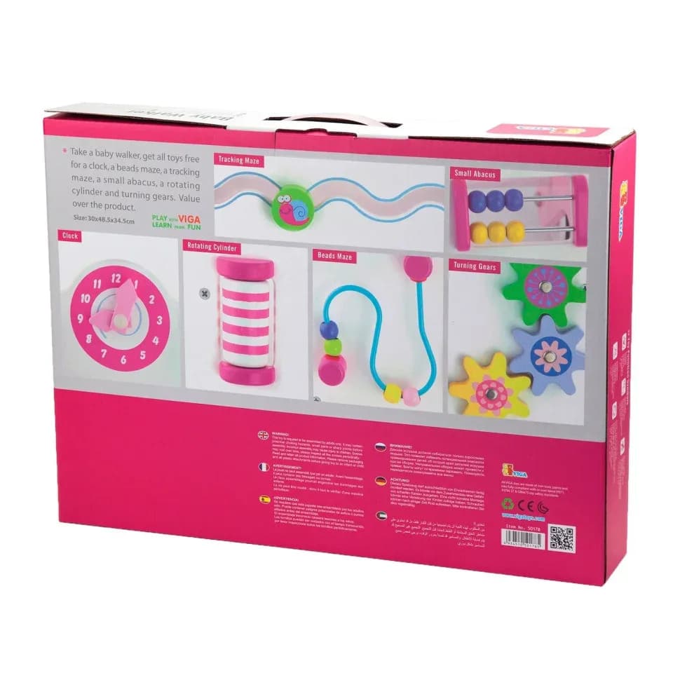 Ходунки-каталка Viga Toys с бизибордом 50178 фото 2