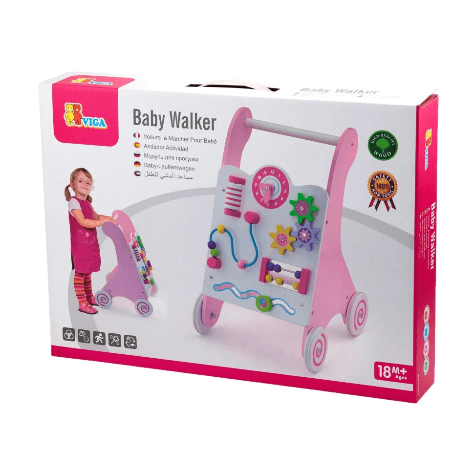 Ходунки-каталка Viga Toys с бизибордом 50178