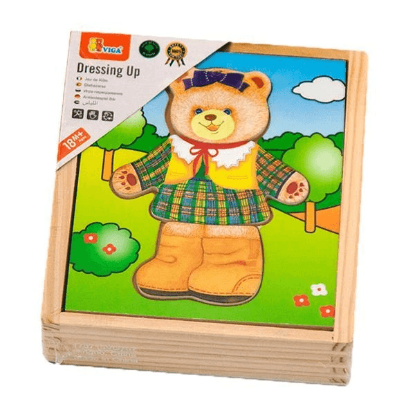 Деревянный игровой набор Viga Toys Гардероб медведицы 56403 Деревянный игровой набор Viga Toys Гардероб медведицы 56403