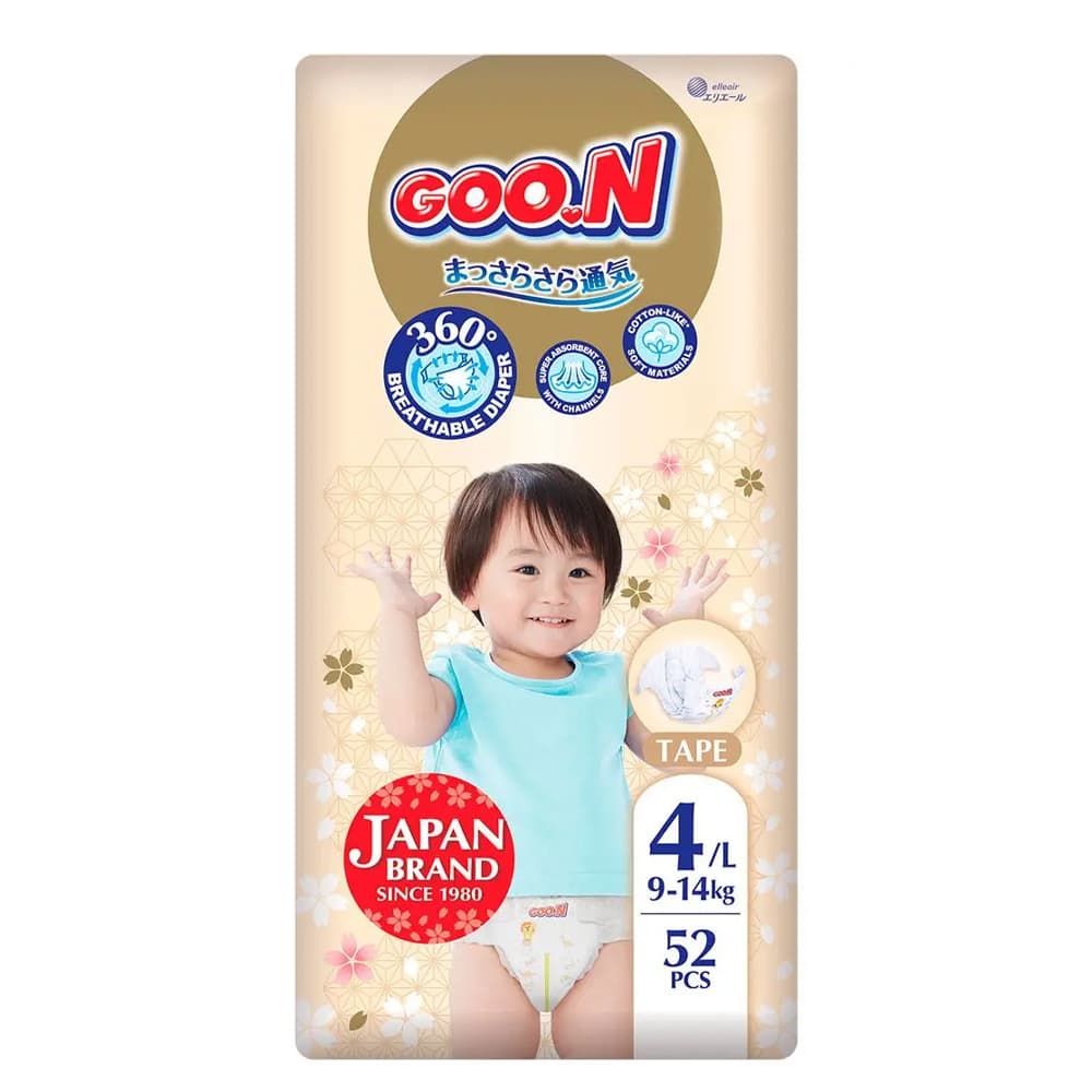 Подгузники Goo.N Premium Soft (9-14кг) 52шт F1010101-155