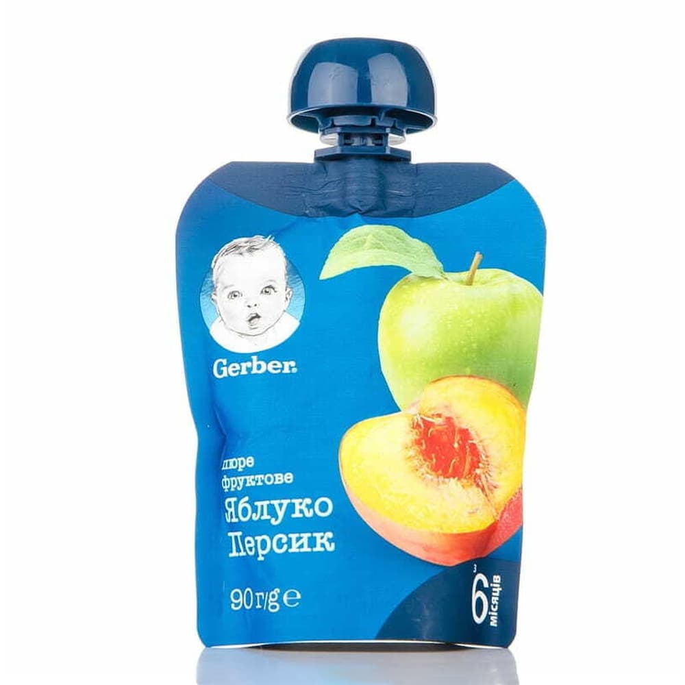 Пюре яблоко, персик Gerber 90г 550708
