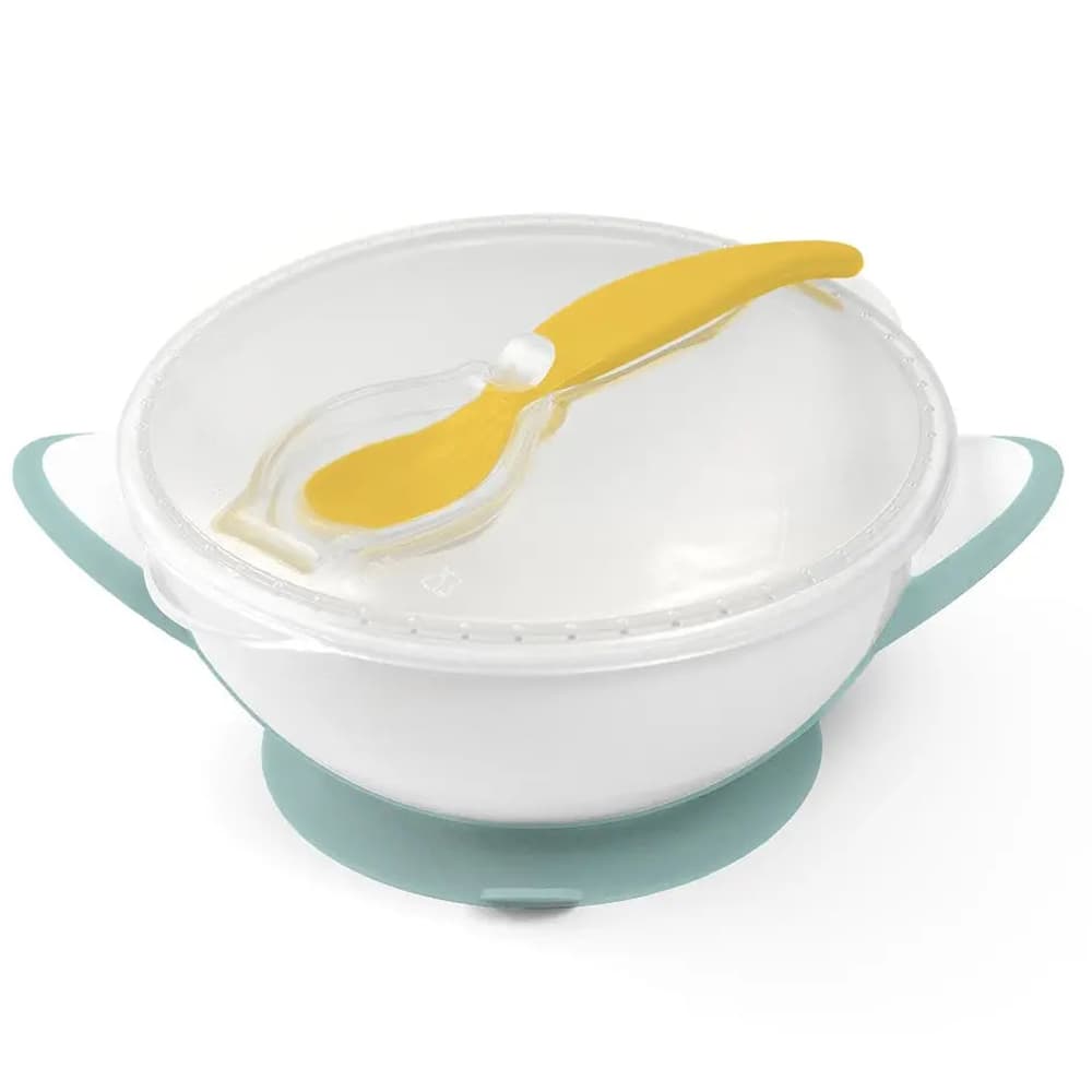 Тарелка с крышкой и ложкой на присоске BabyOno 1063/04 Тарелка с крышкой и ложкой на присоске BabyOno 1063/04