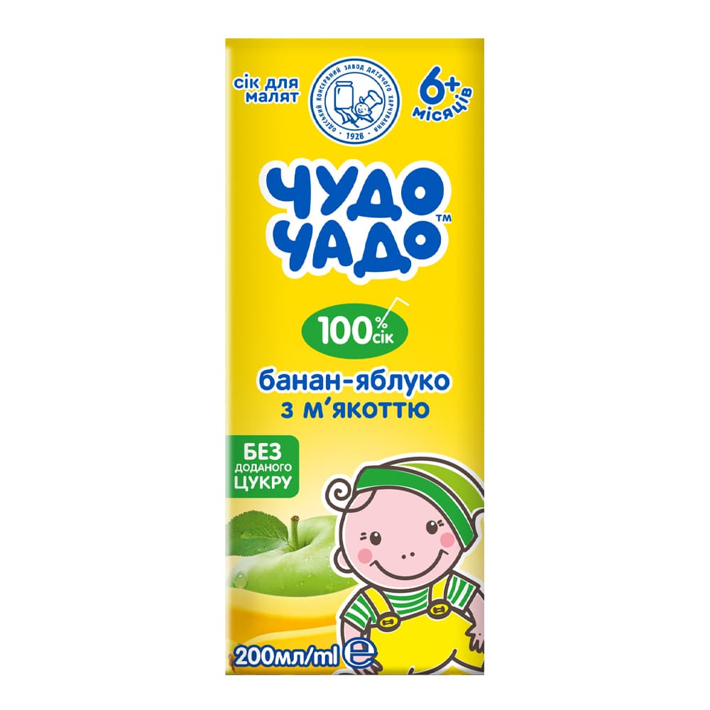 Сок яблоко, банан с мякотью Чудо-Чадо 200мл 7022000